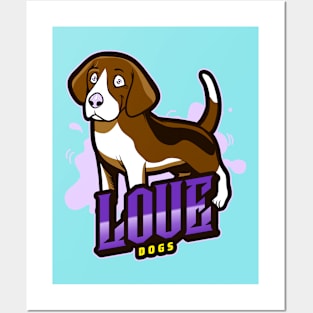 LOVE DOGS CUTE PASTEL DOGGY Posters and Art